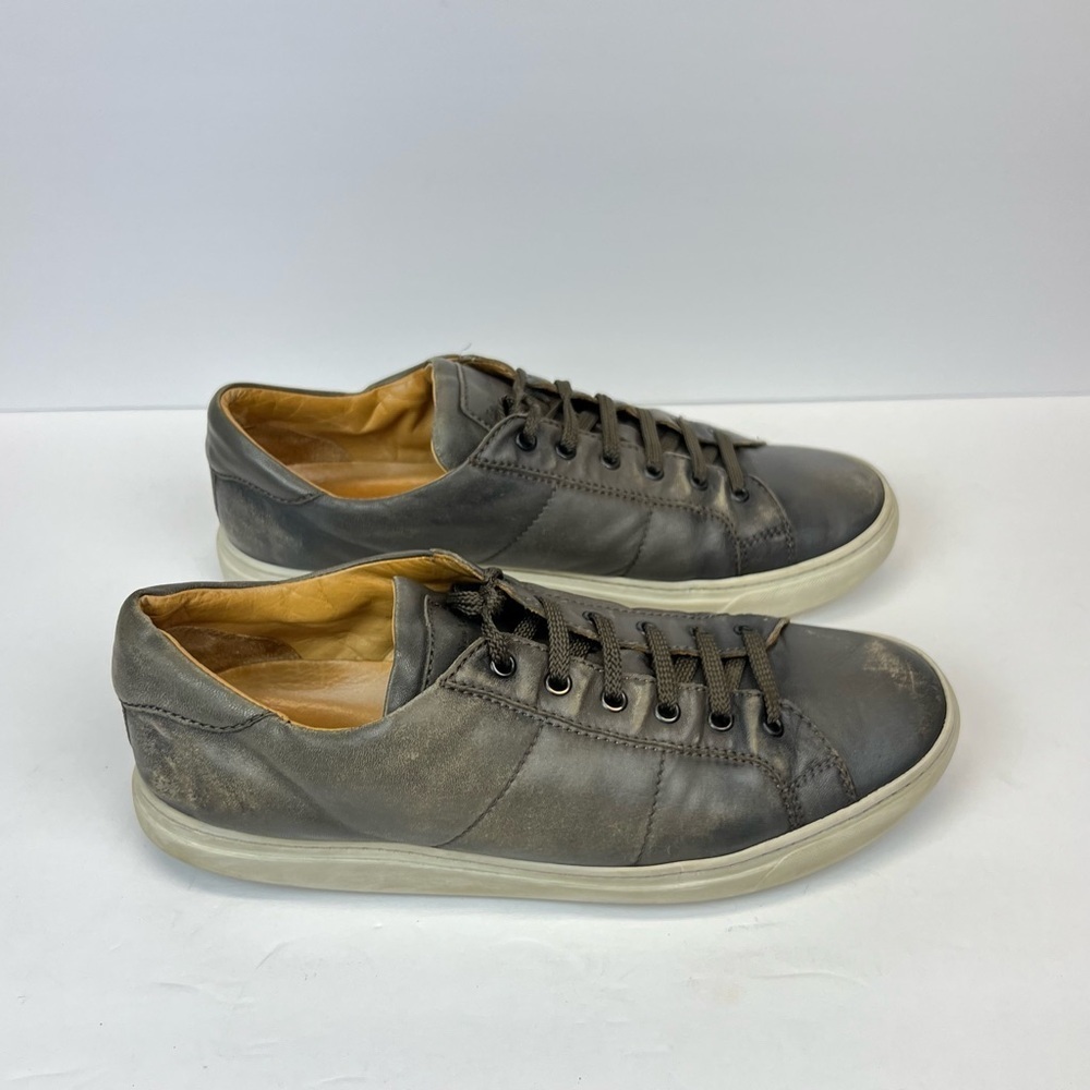 To Boot Gray Leather Sneakers Low-Top Men’s Size 10.5 Made In Italy